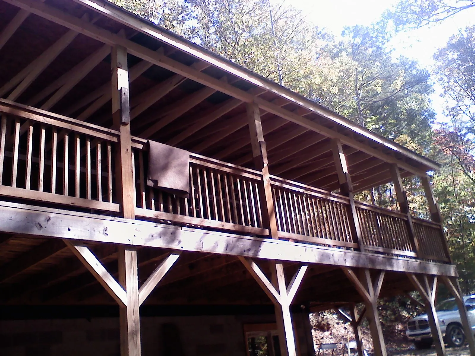Timber framing under a new elevated porch and deck — Roof Leak Repair in Barto by Roofing Brothers